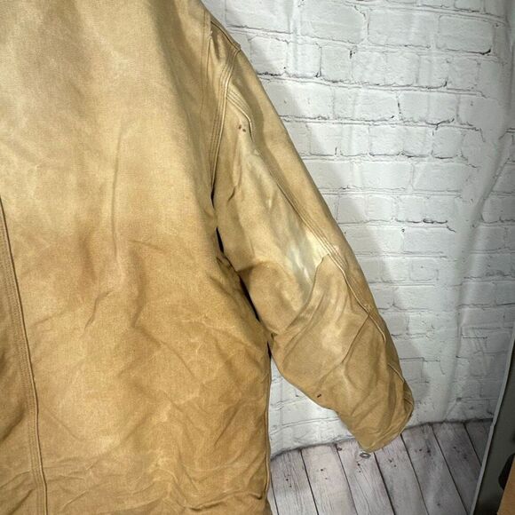 Vintage Carhartt Jacket Mens Quilted Liner Brown Canvas Workwear WELL LOVED - Picture 8 of 15